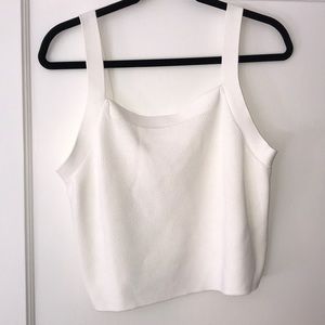 White H&M cropped tank top sweater size L
